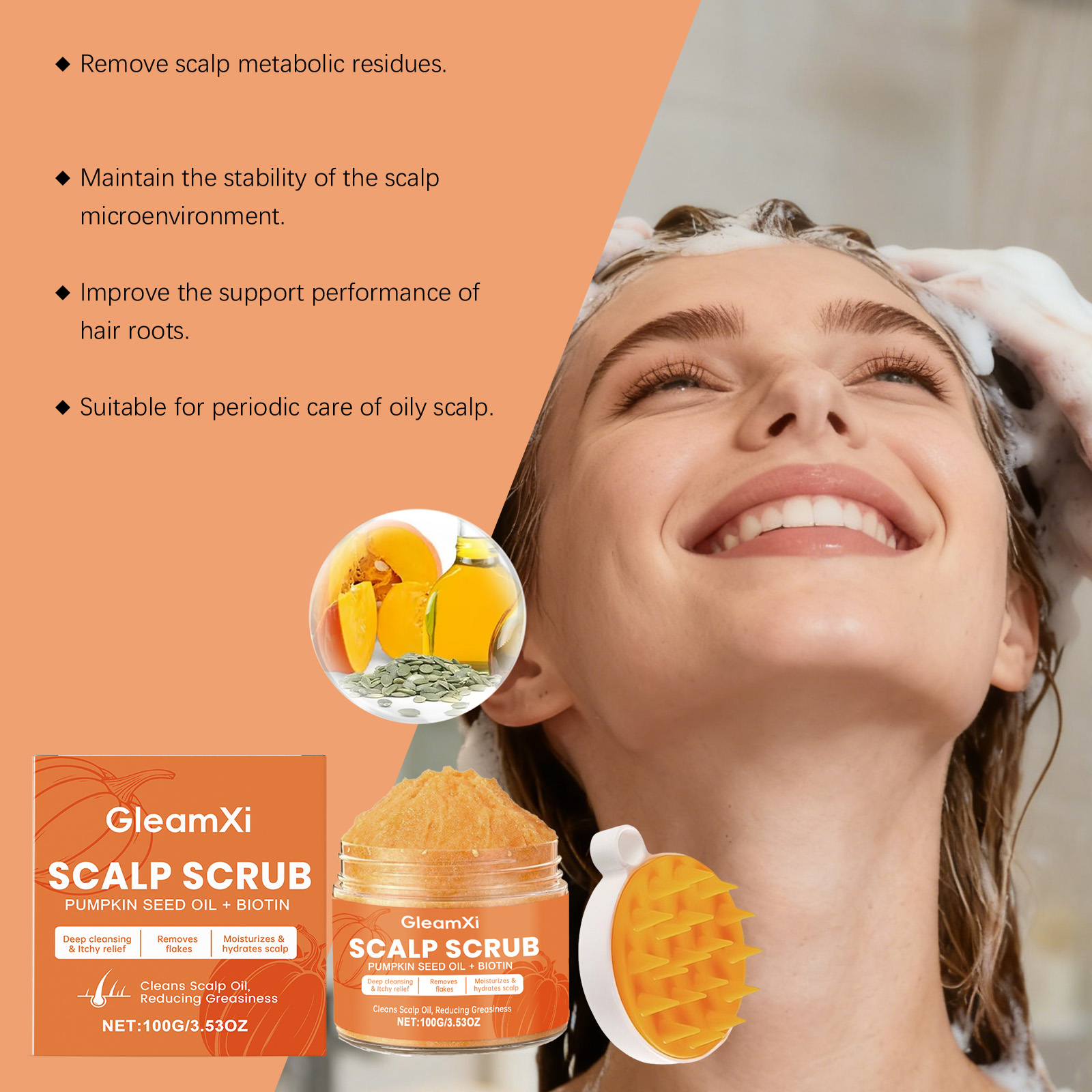 Скраб для кожи головы с тыквен – обзор и цена Scalp Scrub Exfoliant